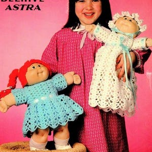 Cabbage Patch Outfits, Cabbage Patch Doll Clothes, Christening Robe, Dress, Child's Toy, Crochet Pattern, PDF Instant Download