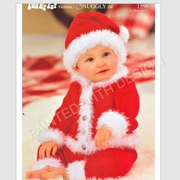 Baby Santa Suit Outfit, Baby Santa Hat, Christmas Suit, Baby Holiday Suit Knitting Pattern, PDF Instant Download, Almost Free