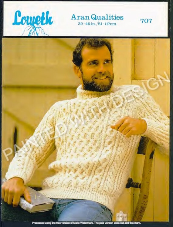 Herren Pullover, Zopfmuster, Pullover, Pullover, Strickmuster, PDF