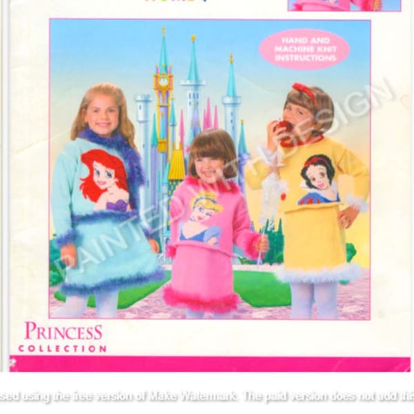 Princess Sweater, Jumper And Skirt Patterns, Ariel, Snow White, Cinderella, Hand And Machine Knitting, PDF Instant Download, Almost Free