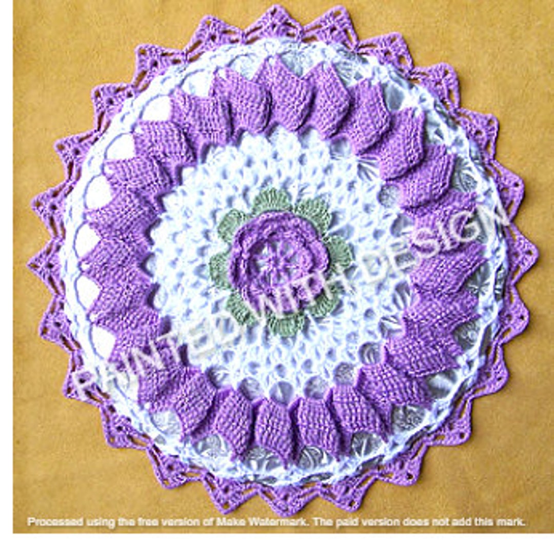 Rose Hot Plate Mat Cover Doily Pattern, Table Doily, Crochet Doily