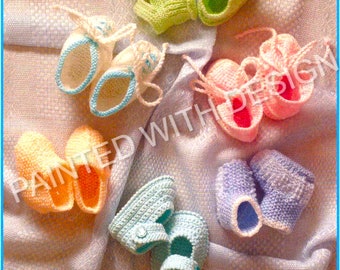 Baby Booties, Bootees And Slippers, Pattern Book, 6 Styles Knitting And Crochet Pattern, PDF Instant Download, Almost Free