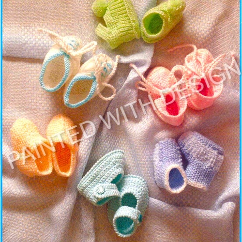 Baby Booties, Bootees and Slippers, Pattern Book, Styles