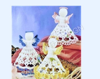 Christmas Angels Crochet Pattern, Topper, Decorations, Holiday, Christmas, Xmas Tree, Ornaments, PDF Instant Download, Almost Free