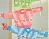Baby Sweaters, Jumpers, 3 Styles Of Intarsia Patterns, Knitting Pattern, PDF Instant Download, Almost Free