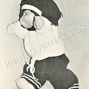 Cabbage Patch Doll Clothes, Sweat Suit And Headband For Boy And Girl Knitting Pattern, Jogger, PDF Instant Download, Almost Free