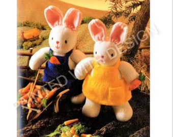 Vintage Bunnies Knitting Pattern, Boy And Girl Bunny Rabbit, Easter Pattern, Benge And Betsey Bunny, PDF Instant Downloa, Almost Free