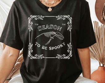 Unisex Halloween Whale Skeleton T-Shirt, Skeleton Shirt, Skeleton Crewneck, Dancing Skeleton Tee, Halloween Gift, Spooky Season Skeleton Tee