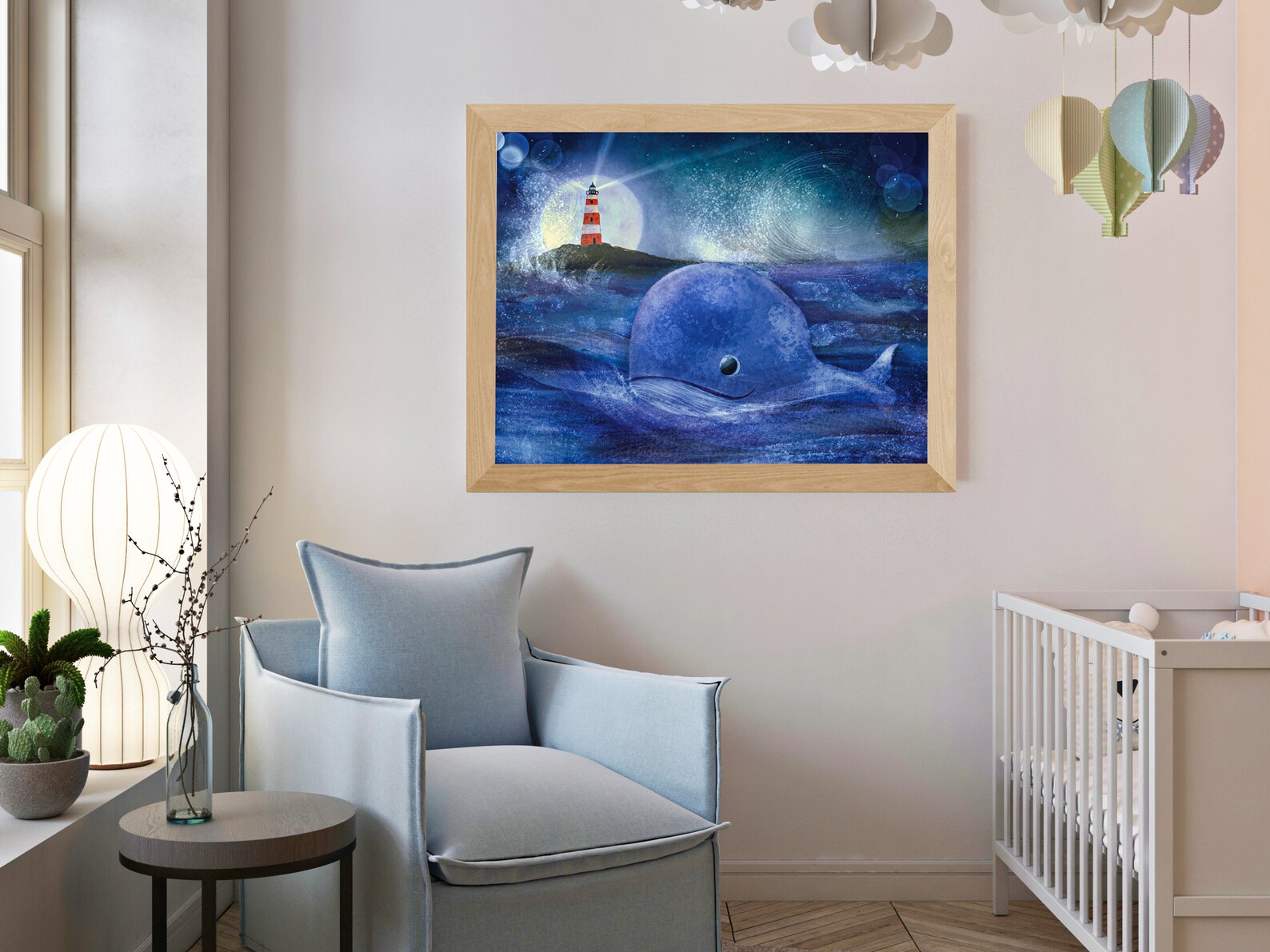 Whale Poster Blue Whale Poster Whale Print Nursery Wall - Etsy