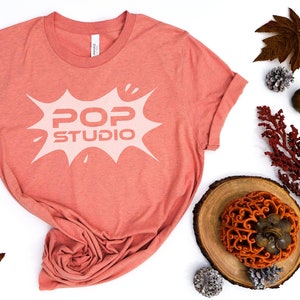 Heather Sunset Prism Mockup | Bella Canvas Mockup | 3001 Orange Shirt Mockup | Sunset Prism Fall Mockup | Sunset Prism Shirt Flatlay |