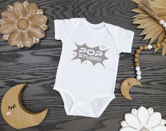 Baby Onesie Mock-Up | Rabbit Skins White 4424 Mockup | Baby Mockup | Flatlay Mock Up | Baby Bodysuit Mockup | Youth Mockups | Boho Mockups