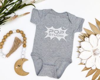 Baby Romper Mockup | Rabbit Skins Heather 4424 Mockup | Flatlay Mock Up | Baby Onesie Bodysuit Mockup | Baby Mock-Ups | Boho Mockup