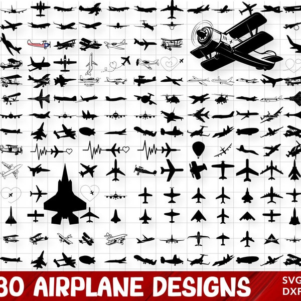 Airplane Svg Bundle, Plane Route Svg, Love Airplane Svg, Airplane Svg Cut Files For Cricut, Military Plane Svg, Biplane Svg, Jet Plane Svg