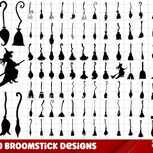 Witch Broomstick SVG Bundle, Broomstick PNG Bundle, Witch Broomstick Clipart, Witch Broomstick SVG Cut Files, Witchcraft svg, Halloween Svg