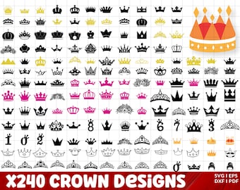 Crown SVG Bundle, Crown PNG Bundle, Royal Crown SVG, Princess Tiara Svg, King Crown, Queen Crown Svg, File For Cricut, Silhouette, Cut File