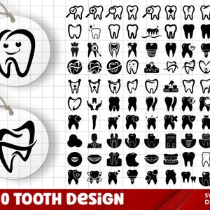 Tooth SVG Bundle, Tooth PNG Bundle, Tooth Clipart, Tooth SVG Cut Files for Cricut, Tooth Silhouette, Dental Svg Cut Files, Dental Png.