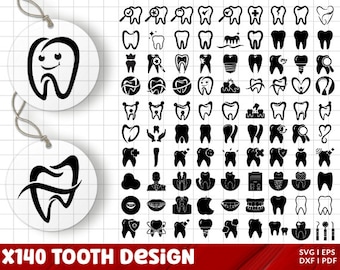 Tand SVG Bundel, Tand PNG Bundel, Tand Clipart, Tand SVG Cut Files voor Cricut, Tooth Silhouet, Dental Svg Cut Files, Dental Png.