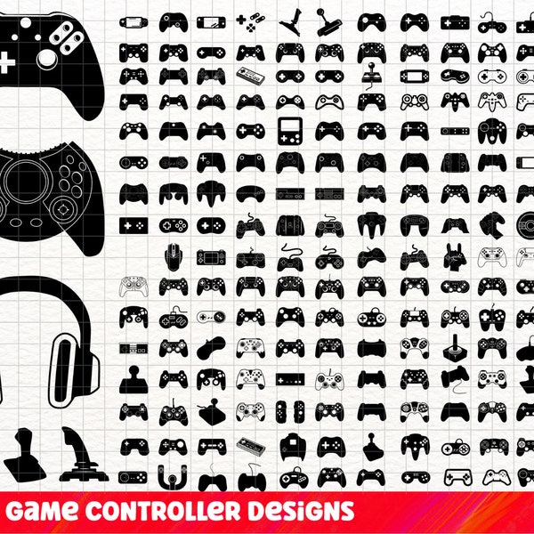 Paquete SVG de controlador de juego, paquete PNG de controlador de juego, imágenes prediseñadas de controlador de juego, archivos de corte SVG de controlador de juego para Cricut, Joystick Svg