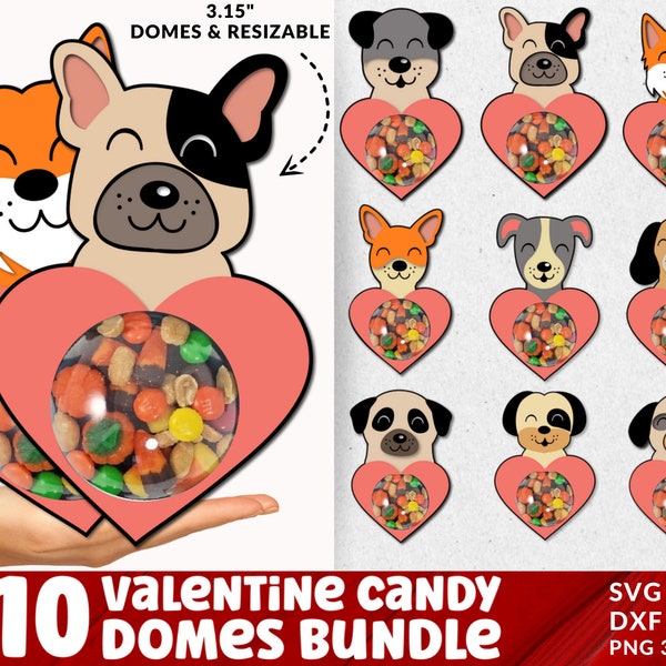 Valentine Candy Dome Svg, Puppy candy holder, Candy Holder SVG, Valentine Gift, Candy Bauble Ornament, Cricut Puppy candy holder.