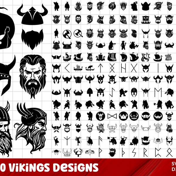 Viking SVG Bundle, Viking PNG Bundle, Viking Clipart, Viking SVG Cut Files for Cricut, Viking Silhouette, Vikings Svg, Viking Head Svg