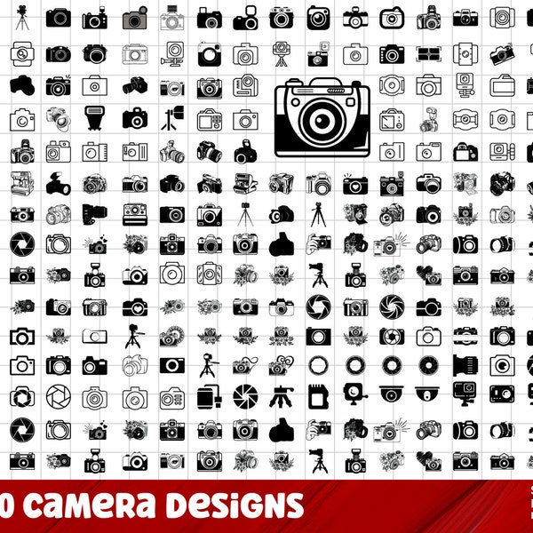 Camera SVG Bundle, Camera PNG Bundle, Camera Clipart, Camera SVG Cut Files for Cricut, Camera Silhouette, Photography Svg, Videocamera Svg