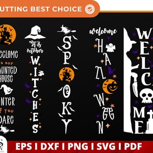 Halloween Porch Sign Svg Bundle, Welcome Sign Svg, Fall Porch Sign Svg ...