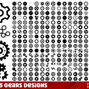 Gears SVG Bundle, Gears PNG Bundle, Gears Clipart, Gears SVG Cut Files for Cricut, Gears Silhouette, Gear Shapes Svg, Metal Gears Svg