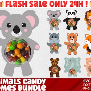 Animal Candy Dome Bundle svg, Ornament Geschenk SVG, Chocolate holder svg, Candy Dome svg, Party Favor, Stocking Stuffer, Paper Ornament.