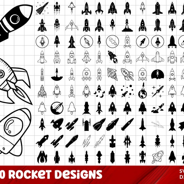 Rocket SVG Bundle, Rocket PNG Bundle, Rocket Clipart, Rocket SVG Cut Files for Cricut, Rocket Ship Svg, Spaceship Svg, Space Shuttle Svg