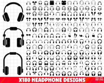 Headphones SVG Bundle, Headphones PNG Bundle, Headphones Clipart, Headset SVG Cut Files Cricut, Gamer Headphones Svg, Music Headphones Svg.