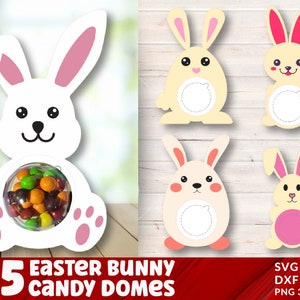 Easter Candy Dome SVG Bundle, Easter Candy Holders svg, Easter Ornament svg, Rabbit Candy Holder svg, Party Favor, Easter Basket Gift.