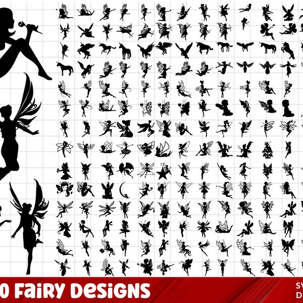 Fairy SVG Bundle, Fairy PNG Bundle, Fairy Clipart, Fairy SVG Cut Files for Cricut, Fairy Silhouette, Fairy cartoon svg, Magical Svg