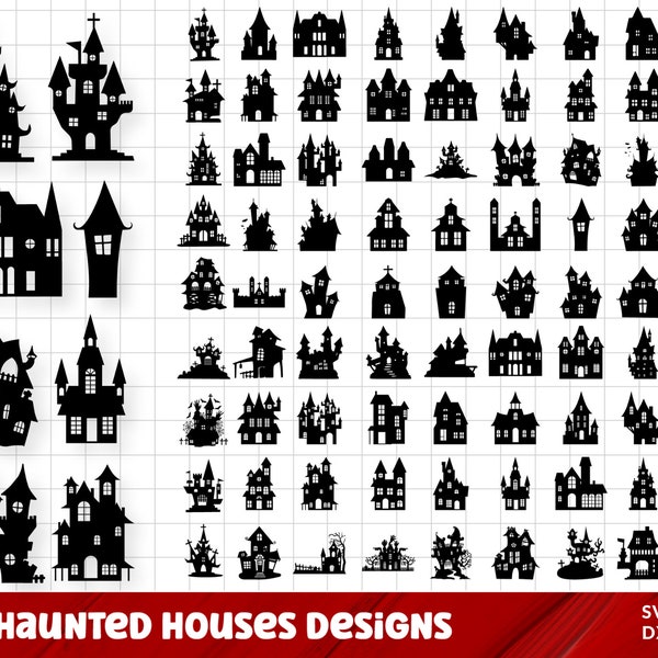 Haunted House SVG Bundle, Halloween Clip art, Haunted House SVG Cut Files for Cricut, Haunted House Cut Files, Haunted house cut file.