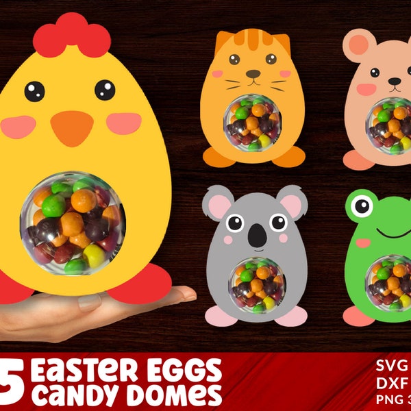Easter Candy Dome SVG Bundle, Easter Candy Holders svg, Easter Ornament svg, Rabbit Candy Holder svg, Party Favor, Easter Basket Gift.
