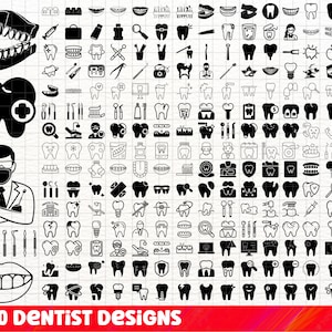 Dentist SVG Bundle, Dentist PNG Bundle, Dentist Clipart, Dentist SVG Cut Files Cricut, Tooth svg, Dental Hygienist svg, Dentist Silhouette.