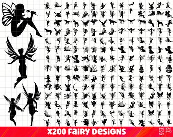Fairy SVG Bundle, Fairy PNG Bundle, Fairy Clipart, Fairy SVG Cut Files for Cricut, Fairy Silhouette, Fairy cartoon svg, Magical Svg