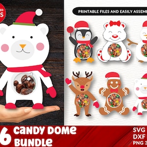 Christmas Candy Dome SVG Bundle, Candy Ornaments SVG, Chocolate holder svg, Candy Dome Svg, Candy Ornaments SVG, Christmas candy holder SVG.