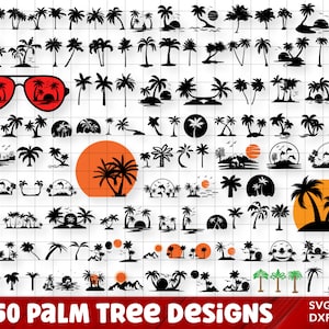 Palm Tree Svg, Palm Tree Silhouette, Palm Tree Cut Files, Palm Tree Svg Bundle, Palm Tree Clipart, Palm Tree Design Svg, Tropical Svg, Beach