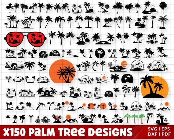Palm Tree Svg, Palm Tree Silhouette, Palm Tree Cut Files, Palm Tree Svg Bundle, Palm Tree Clipart, Palm Tree Design Svg, Tropical Svg, Beach