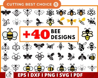 40 Bee Svg, Honey Bee Svg, Bumble Bee Svg, Bee Png, Honeycomb svg, Queen Bee Svg, Bee Hive Svg, HoneyPot Svg, Honey Drip svg, Bee Silhouette