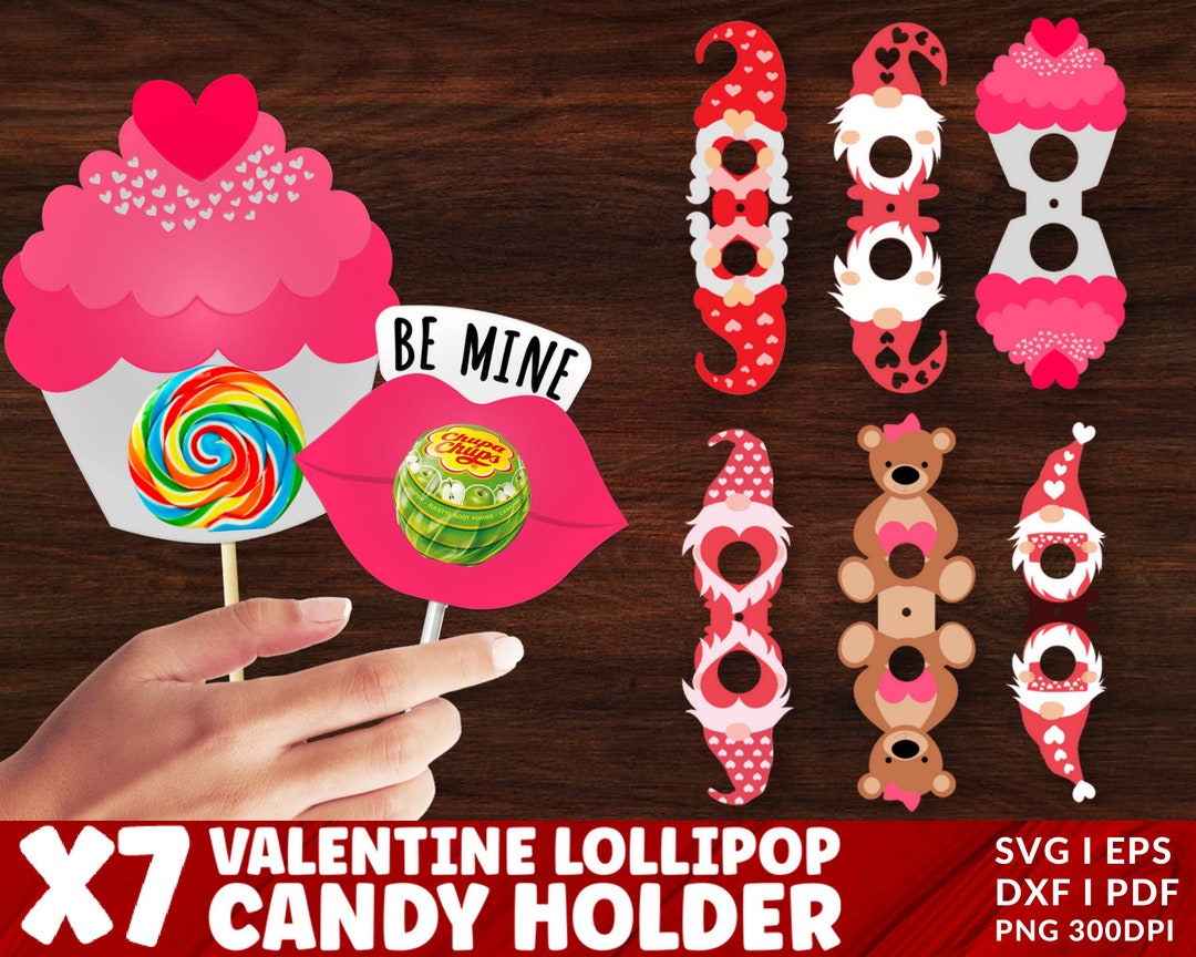 Valentines Gnome, Lollipop Holder Svg, Party Favors Svg, Valentine's