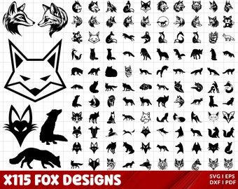 Fox SVG, Fox Bundle SVG Files, Fox SVG Layered, Fox Files for Cricut, Fox Clipart, Fox Svg, Fox Clipart, Woodland animals svg, Fox face svg.