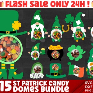 St. Patrick&#39;s Day Candy Dome Svg, Kids Candy Svg, Gnome candy dome Svg, Candy dome svg, Party Favor, Stocking Stuffer, Paper Ornament.