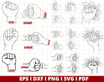 Father's Day Fist Bump Set, Family SVG, Papa Hand, Father's Day Gift, Father's Day Gift, Baby Toddler Kid Papa Fist Bump, Instant Download.