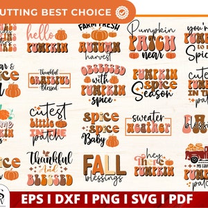Fall SVG BUNDLE, Fall Svg, Happy Fall Svg, Retro Fall Svg, Fall Shirt Svg Png, Pumpkin Svg, Autumn Svg Bundle, Thanksgiving Svg, Cricut file