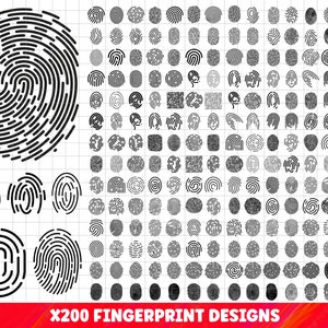 Fingerprint SVG Bundle, Fingerprint PNG, Thumbprint Clipart, Biometric Svg, Fingerprint Svg Cut File For Cricut, Fingerprint Silhouette