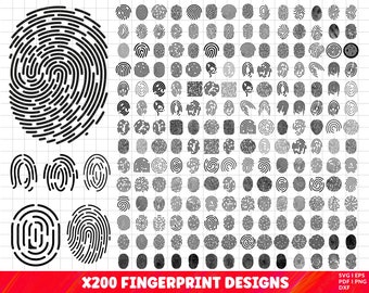 Fingerprint SVG Bundle, Fingerprint PNG, Thumbprint Clipart, Biometric Svg, Fingerprint Svg Cut File For Cricut, Fingerprint Silhouette