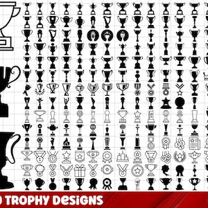 Trophy SVG Bundle, Trophy PNG Bundle, Trophy Clipart, Trophy SVG Cut Files for Cricut, Medals svg, Podium svg, Badge svg, Trophy Cup Svg.