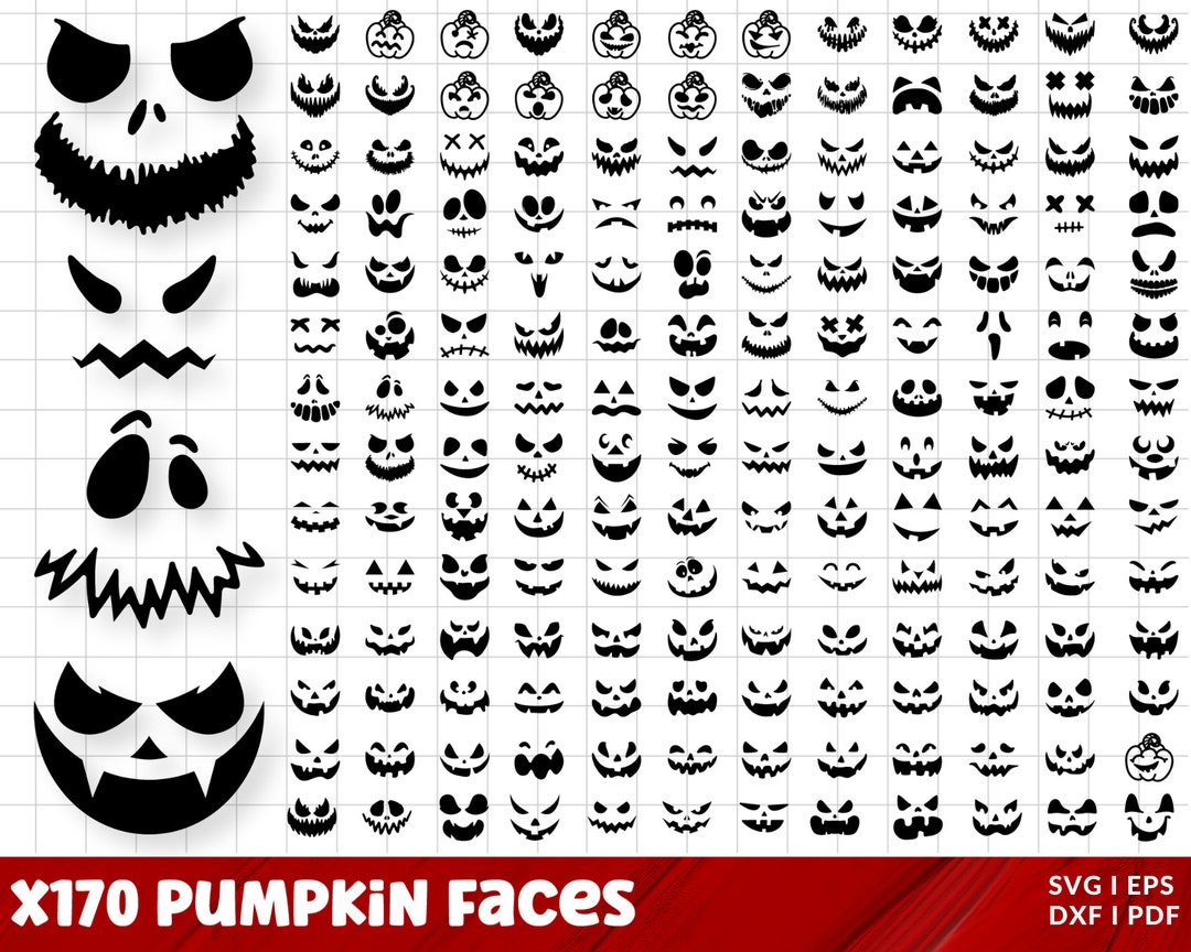 Pumpkin Face SVG Bundle Pumpkin Face PNG Bundle Pumpkin Face