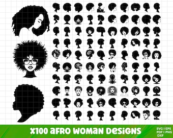 Afro Woman SVG, Afro Woman PNG, Afro Woman Clip Art, Afro Girl Svg, Afro Queen Svg, Afro Lady Svg, Curly Hair Svg, African American Svg